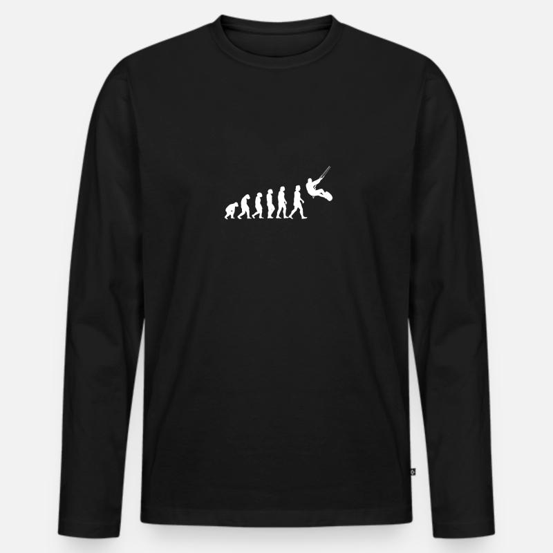 Kitesurfing Evolution. Kitesurfing Kiteboarding - Men's Premium Organic Long Sleeve Shirt - black