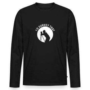 Je présomptueuse. Cartographe. - T-shirt manches longues Premium bio Homme - noir - Devant - Nico (187cm)