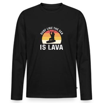 Surfen Wie Das Meer Lava Ist. Kiteboarding - Männer Premium Bio Langarmshirt - Schwarz - Vorne - Nico (187cm)