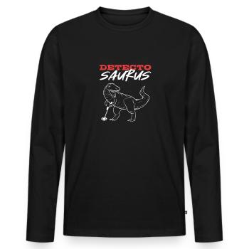 Detektosaurus. Détecteur de métaux. Détection de métaux - T-shirt manches longues Premium bio Homme - noir - Devant - Nico (187cm)