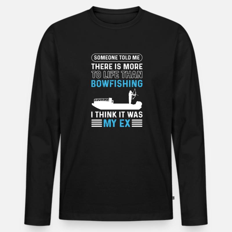 Fischfischfischfischfischfisch -Bogenjäger Fisch - Männer Premium Bio Langarmshirt - Schwarz