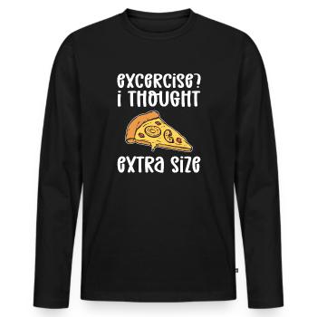 The exercise? I thought of extra size. Pizza baker - Men's Premium Organic Long Sleeve Shirt - black - Front - Nico (187cm)