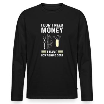 Je n’ai pas besoin d’argent. J’ai du matériel pour - T-shirt manches longues Premium bio Homme - noir - Devant - Nico (187cm)