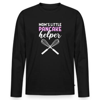 Flapjack Mamas Little Pancake Helper - Men's Premium Organic Long Sleeve Shirt - black - Front - Nico (187cm)