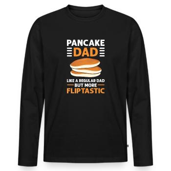 Pancakes daddy. Like a normal father, but - Men's Premium Organic Long Sleeve Shirt - black - Front - Nico (187cm)