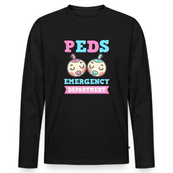 PEDS Notaufnahme. Neugeborene NICU - Männer Premium Bio Langarmshirt - Schwarz - Vorne - Nico (187cm)