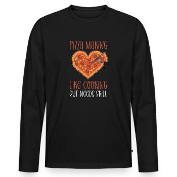 Make pizza. How to cook, but needs - Men's Premium Organic Long Sleeve Shirt - black - Front - Nico (187cm)