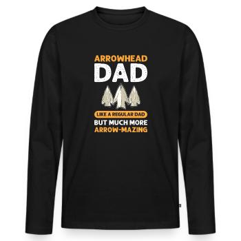 Arrowheads -father. Pfeilspitze Hunter Arrowhead - Men's Premium Organic Long Sleeve Shirt - black - Front - Nico (187cm)