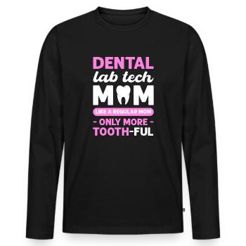 Dental nut. Like a normal mother, - Men's Premium Organic Long Sleeve Shirt - black - Front - Nico (187cm)