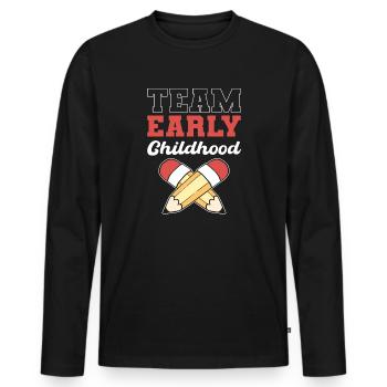 Early childhood team. Kindergarten teacher for - Men's Premium Organic Long Sleeve Shirt - black - Front - Nico (187cm)