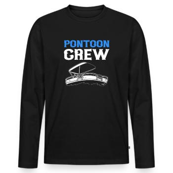 Pontoon crew for pontoon boating. - Men's Premium Organic Long Sleeve Shirt - black - Front - Nico (187cm)