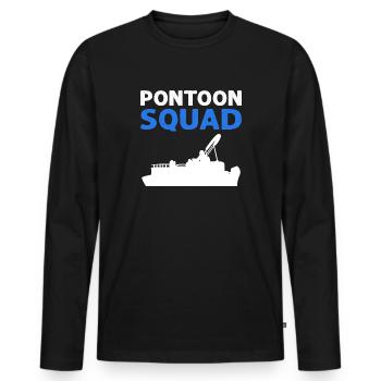 Pontoon Squad for pontoon boating. - Men's Premium Organic Long Sleeve Shirt - black - Front - Nico (187cm)
