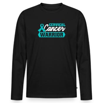 Guerriers du cancer du col de l’utérus. Sensibilisation à l' - T-shirt manches longues Premium bio Homme - noir - Devant - Nico (187cm)