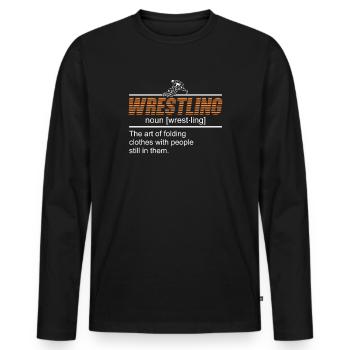 Definition of wrestling. Wrestler Wrestling - Men's Premium Organic Long Sleeve Shirt - black - Front - Nico (187cm)