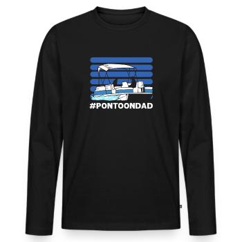 Ponton Papa. Für Pontonbootkapitän - Männer Premium Bio Langarmshirt - Schwarz - Vorne - Nico (187cm)