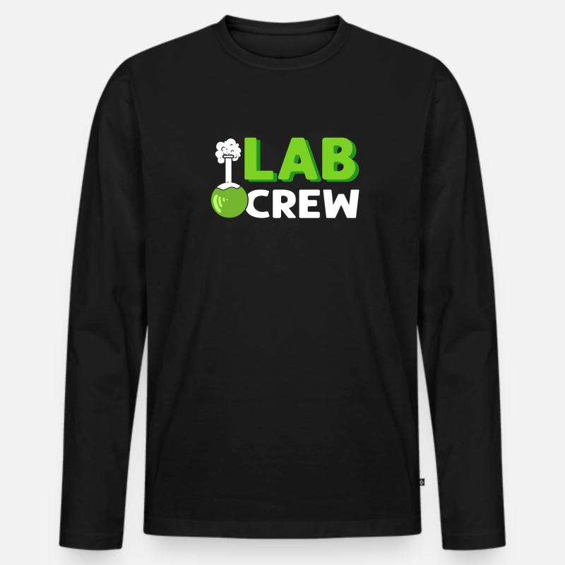 Labor-Crew. - Männer Premium Bio Langarmshirt - Schwarz