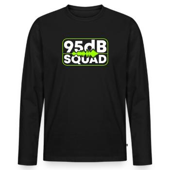 Escouade 95dB. Asl Awareness Hand Signal Language Deaf - T-shirt manches longues Premium bio Homme - noir - Devant - Nico (187cm)