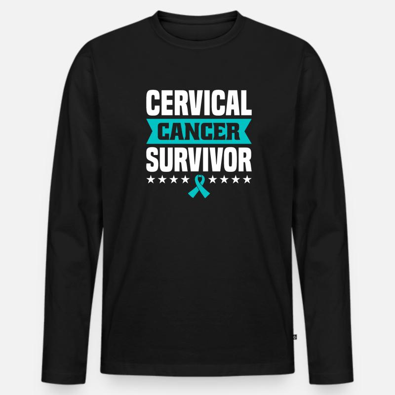 Zervixkrebs-Krieger. - Männer Premium Bio Langarmshirt - Schwarz