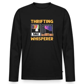Chuchoteur économique. Activité d’épargne - T-shirt manches longues Premium bio Homme - noir - Devant - Nico (187cm)
