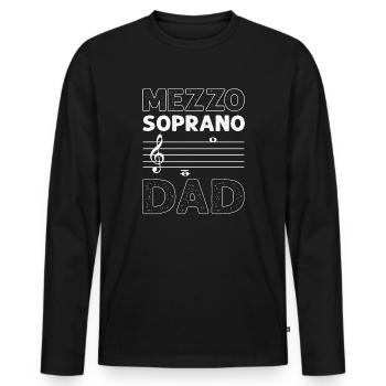 Mezzo-soprano Papa. Langue Musique -Théâtre - T-shirt manches longues Premium bio Homme - noir - Devant - Nico (187cm)