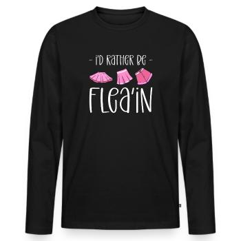 I'd rather be a flea. Thrift business - Men's Premium Organic Long Sleeve Shirt - black - Front - Nico (187cm)