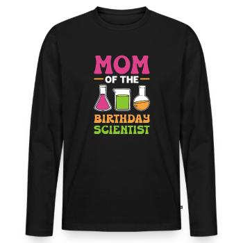Mère du scientifique d’anniversaire. - T-shirt manches longues Premium bio Homme - noir - Devant - Nico (187cm)