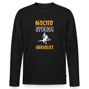 Nacho Moyenne Aerialiste. Contorsion - T-shirt manches longues Premium bio Homme - noir - Devant - Nico (187cm)