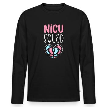 NICU squad. Pediatrician - Men's Premium Organic Long Sleeve Shirt - black - Front - Nico (187cm)