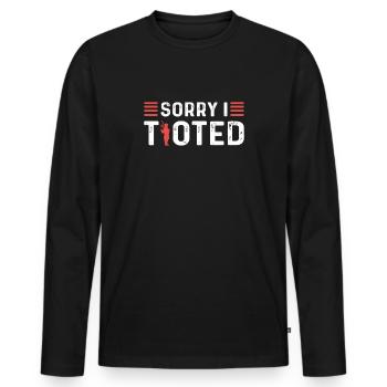 Sorry I tooted. Scotland - Men's Premium Organic Long Sleeve Shirt - black - Front - Nico (187cm)