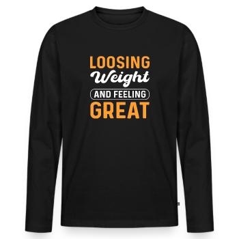 Gewicht Verlieren - Männer Premium Bio Langarmshirt - Schwarz - Vorne - Nico (187cm)