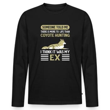Chasseurs d’animaux. Les coyotes hurlaient Slayer. Chasse au coyote - T-shirt manches longues Premium bio Homme - noir - Devant - Nico (187cm)