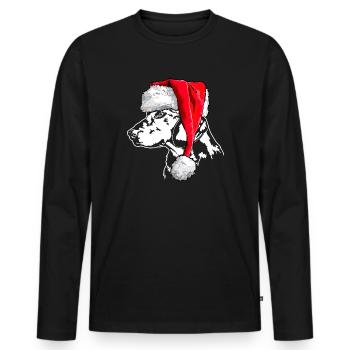 Santa ALPENLÄNDISCHE DACHSBRACKE Chiens de Noël - T-shirt manches longues Premium bio Homme - noir - Devant - Nico (187cm)
