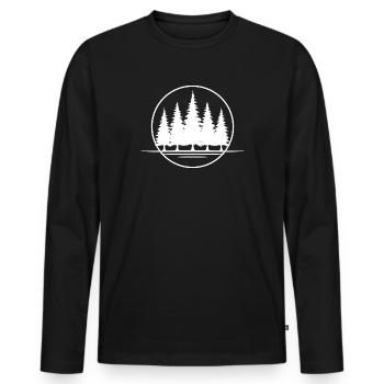 Waldbaden shinrin yoku Waldmeditation Waldmensch - Männer Premium Bio Langarmshirt - Schwarz - Vorne - Nico (187cm)