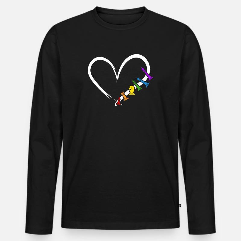 Schach Schachmatt Schachspieler - Männer Premium Bio Langarmshirt - Schwarz
