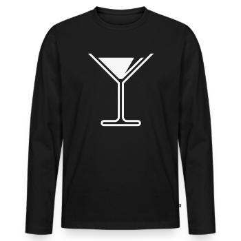 XSommeral Refreshment (White) - Men's Premium Organic Long Sleeve Shirt - black - Front - Nico (187cm)