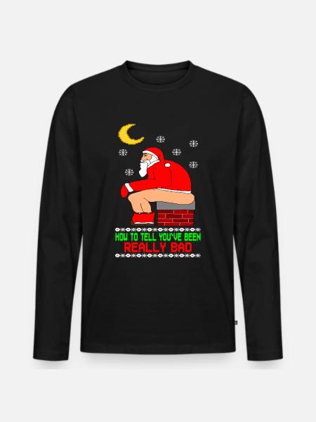 Really Bad Ugly Christmas - T-shirt manches longues Premium bio Homme - noir