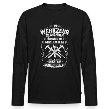 Werkzeugmechaniker Werkzeugmacher Geschenk Fleiß - Männer Premium Bio Langarmshirt - Schwarz - Vorne - Nico (187cm)