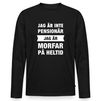 Pensionär Jag är morfar på heltid - Men's Premium Organic Long Sleeve Shirt - black - Front - Nico (187cm)