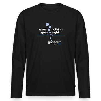 Diver Oxygen Apnea Diving Dive Time - Men's Premium Organic Long Sleeve Shirt - black - Front - Nico (187cm)