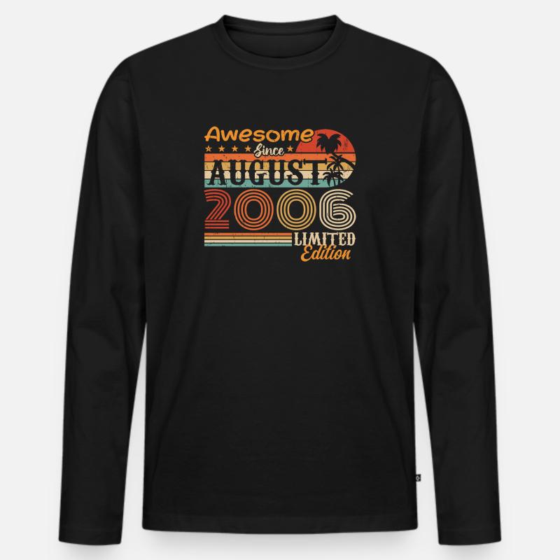 2006 August Geschenkidee August 2006 - Männer Premium Bio Langarmshirt - Schwarz