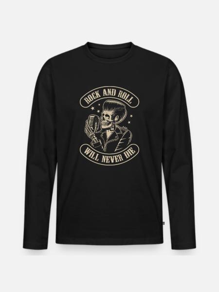 Rock n Roll - Rockabilly - Men's Premium Organic Long Sleeve Shirt - black