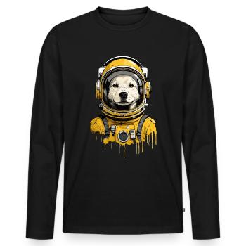 Dog, Astronaut, Space, Space, Technology - Men's Premium Organic Long Sleeve Shirt - black - Front - Nico (187cm)