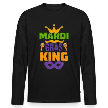 Mardi Gras King Parade Carnaval Carnaval - T-shirt manches longues Premium bio Homme - noir - Devant - Nico (187cm)