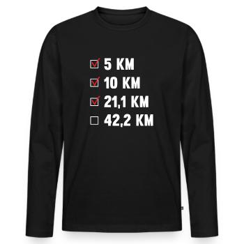 Nächstes Ziel Marathonlauf - laufen - Jogging - Männer Premium Bio Langarmshirt - Schwarz - Vorne - Nico (187cm)