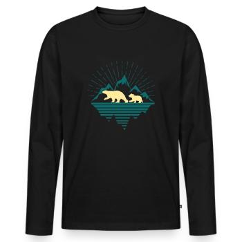 North Pole Polar Bear - Men's Premium Organic Long Sleeve Shirt - black - Front - Nico (187cm)