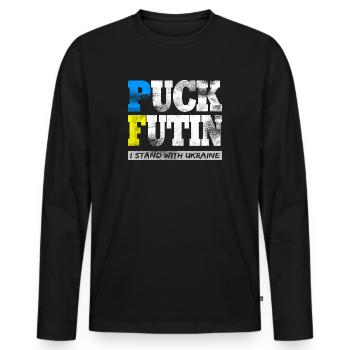 Ukraine - Men's Premium Organic Long Sleeve Shirt - black - Front - Nico (187cm)