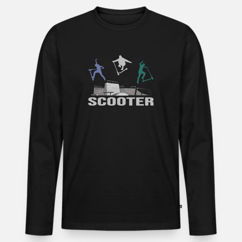 stuntscooter rollerscooter scooter e-scooter - Men's Premium Organic Long Sleeve Shirt - black