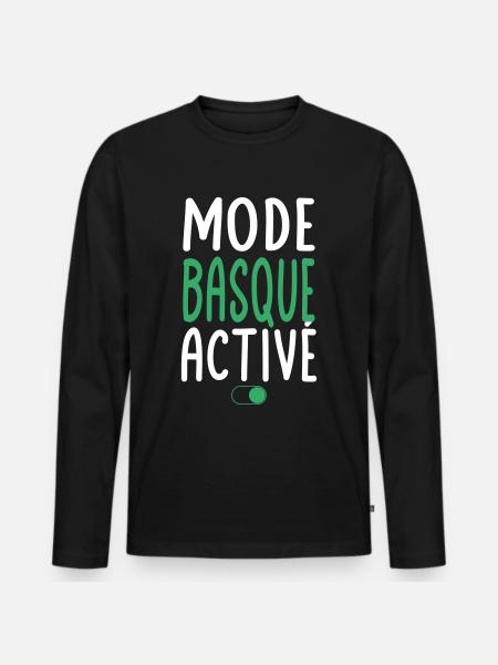 Mode Basque Activé - Idée Cadeau - T-shirt manches longues Premium bio Homme - noir