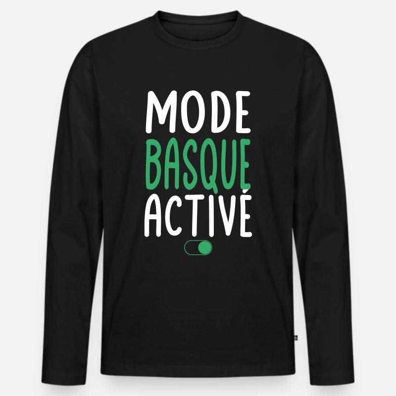 Mode Basque Activé - Idée Cadeau - T-shirt manches longues Premium bio Homme - noir