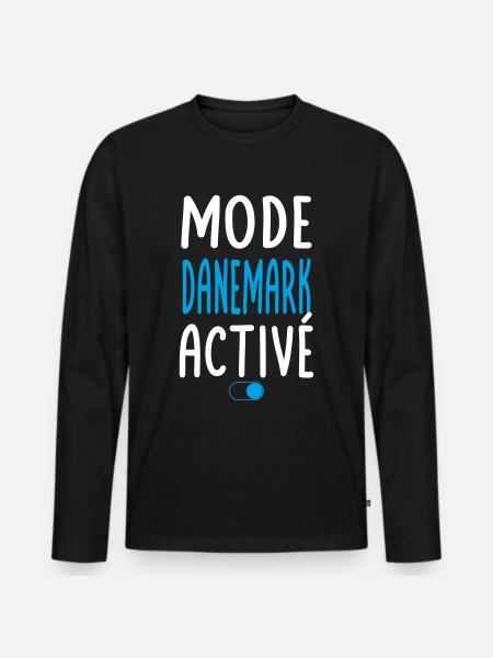 Mode Danemark Activé - Idée Cadeau - T-shirt manches longues Premium bio Homme - noir